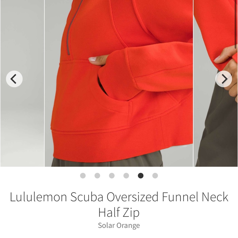 Lululemon scuba oversized funnel neck half zip Solar Orange Sz XS/S Sold Out - Picture 4 of 10